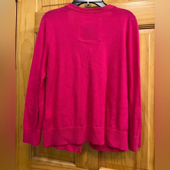 Gorgeous hot pink Abercrombie & Fitch floral embellished size M cardigan - Picture 4 of 6